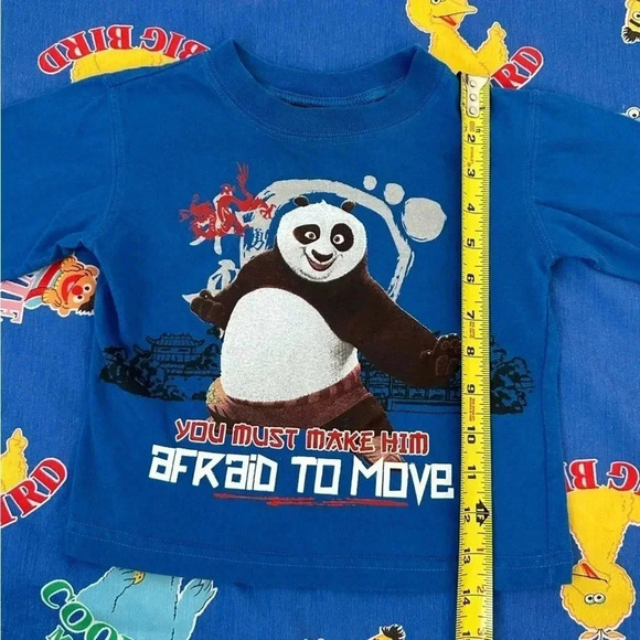 Y2K 2008 Kids Dreamworks Kung Fu Panda Blue Long Sleeve Tee Size 18-24M - Picture 4 of 7